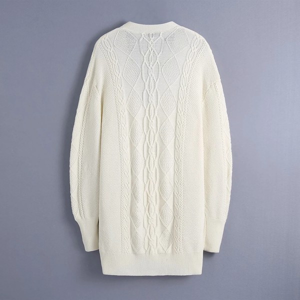 Γυναικεία ζακέτα με τσέπες και κουμπιά - μεσαίου μήκους