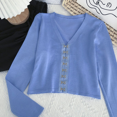 Vesta de dama cu decolteu spitz si maneci lungi