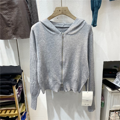 Γυναικεία casual ζακέτα με μακριά μανίκια και φερμουάρ