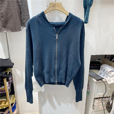 Γυναικεία casual ζακέτα με μακριά μανίκια και φερμουάρ