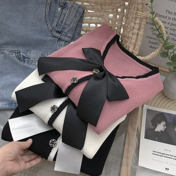 Cardigan casual dama cu panglica