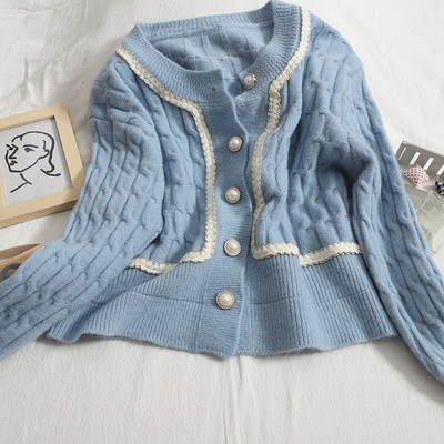 Lezser női kardigán kerek nyakkivágással és hosszú ujjú, több színben