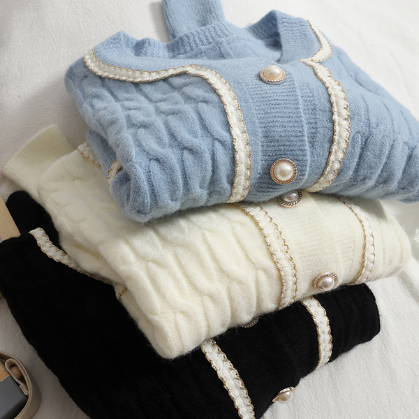 Lezser női kardigán kerek nyakkivágással és hosszú ujjú, több színben