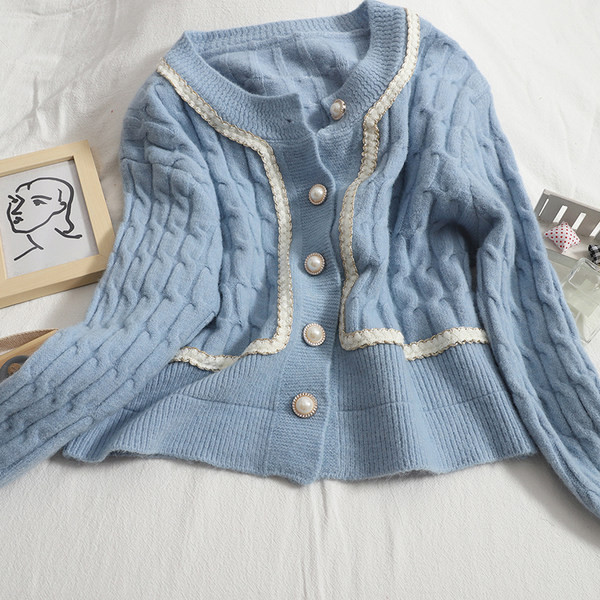 Lezser női kardigán kerek nyakkivágással és hosszú ujjú, több színben