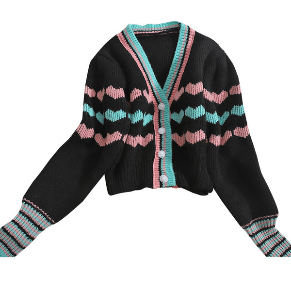 kötött női kardigán spitz nyakkivágással, fehér és fekete színben