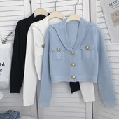 Naiste kardigan kuldsete nööpide ja taskutega