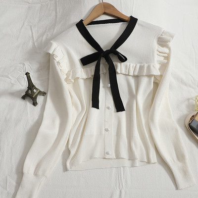 Μοντέρνα γυναικεία ζακέτα με κορδόνια και βολάν σε διάφορα χρώματα