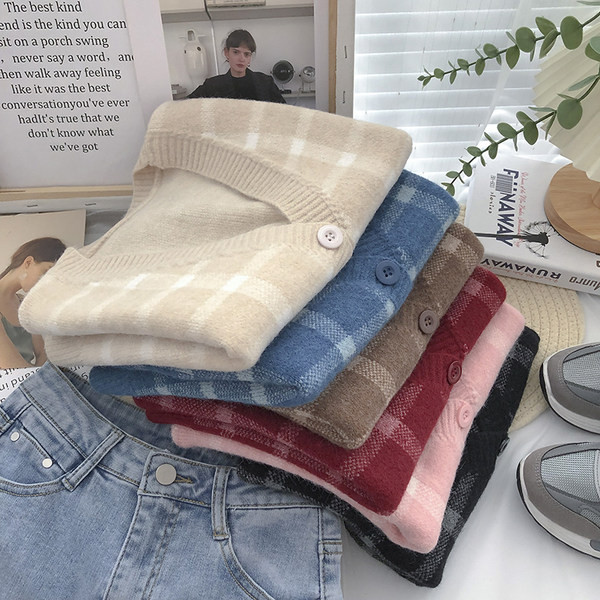 Γυναικεία καρό ζακέτα με κουμπιά