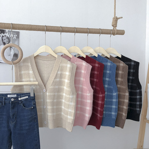 Γυναικεία καρό ζακέτα με κουμπιά