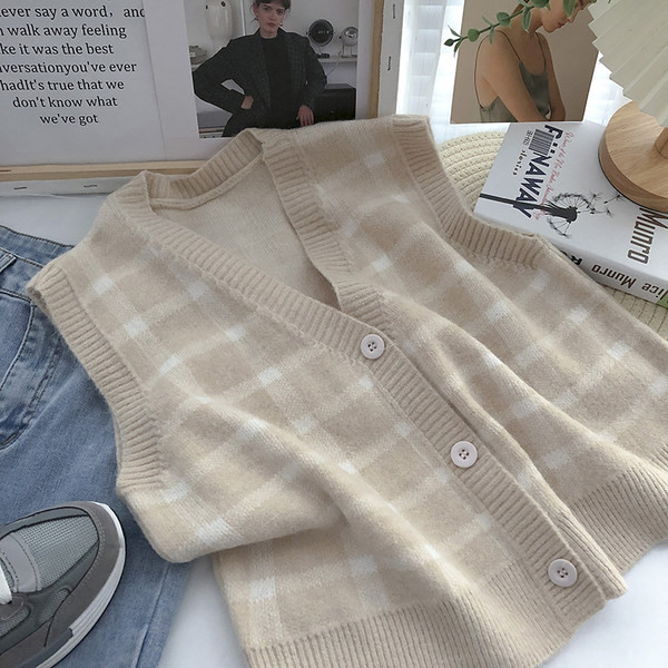 Γυναικεία καρό ζακέτα με κουμπιά