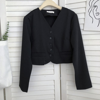 Lühike naiste sügisvest spitsikaelusega