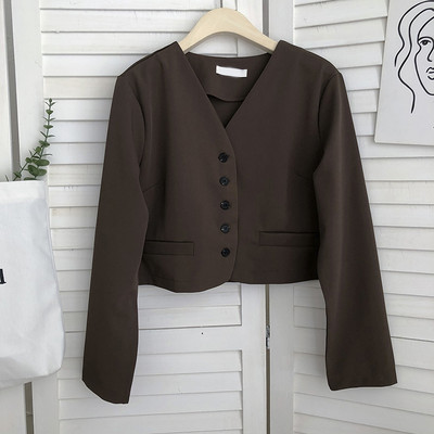 Lühike naiste sügisvest spitsikaelusega