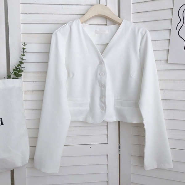 Lühike naiste sügisvest spitsikaelusega