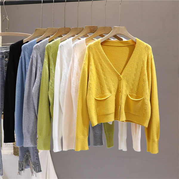 Γυναικεία ζακέτα λεπτό πλέξιμο με κουμπιά και τσέπες