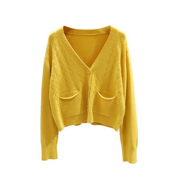 Γυναικεία ζακέτα λεπτό πλέξιμο με κουμπιά και τσέπες