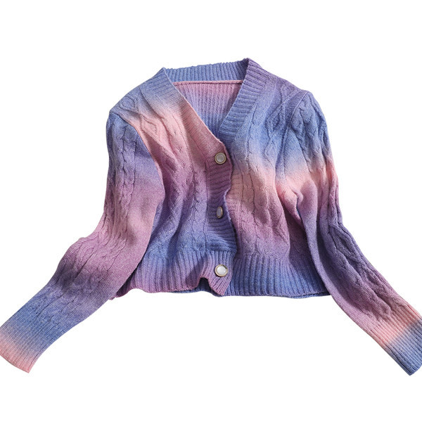 Uus mudel spits-kaelusega värvilisest naistevest - kaks värvi