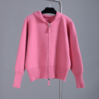 Naiste moodne kolmes värvitoonis luku ja kapuutsiga vest