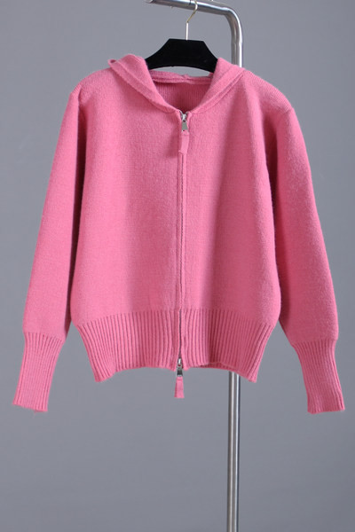 Naiste moodne kolmes värvitoonis luku ja kapuutsiga vest