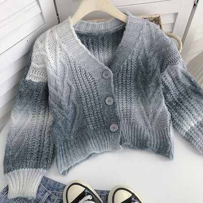 Värviline naiste vest ja nööbid - spits-kaelus