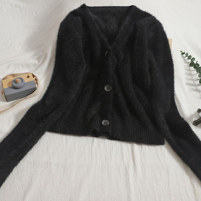 Νέο μοντέλο ζεστή γυναικεία ζακέτ με στρογγυλά κουμπιά και λαιμόκοψη spitz