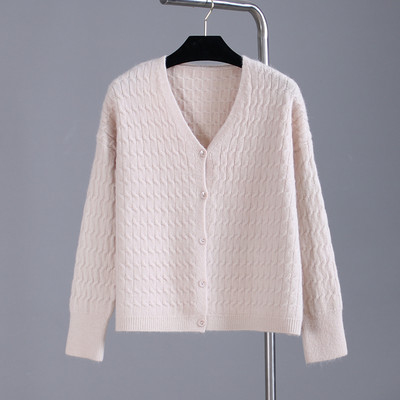 Γυναικεία casual ζακέτα με κουμπιά και στρογγυλή λαιμόκοψη