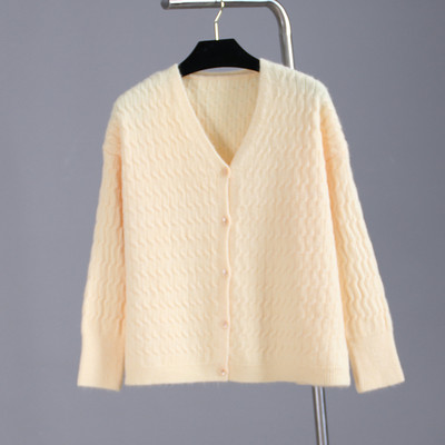 Γυναικεία casual ζακέτα με κουμπιά και στρογγυλή λαιμόκοψη