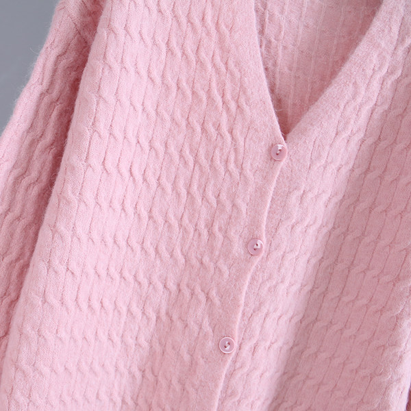 Γυναικεία casual ζακέτα με κουμπιά και στρογγυλή λαιμόκοψη