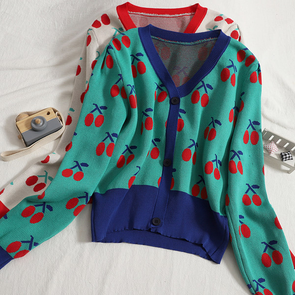 Värviline naiste vest spitsikaelusega ja pikkade varrukatega