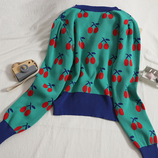 Värviline naiste vest spitsikaelusega ja pikkade varrukatega