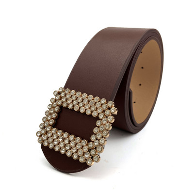 Moderan ženski remen od eko kože sa kamenčićima