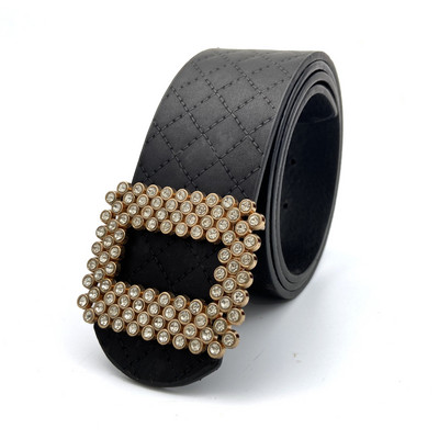 Moderan ženski remen od eko kože sa kamenčićima