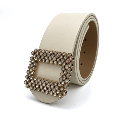 Moderan ženski remen od eko kože sa kamenčićima