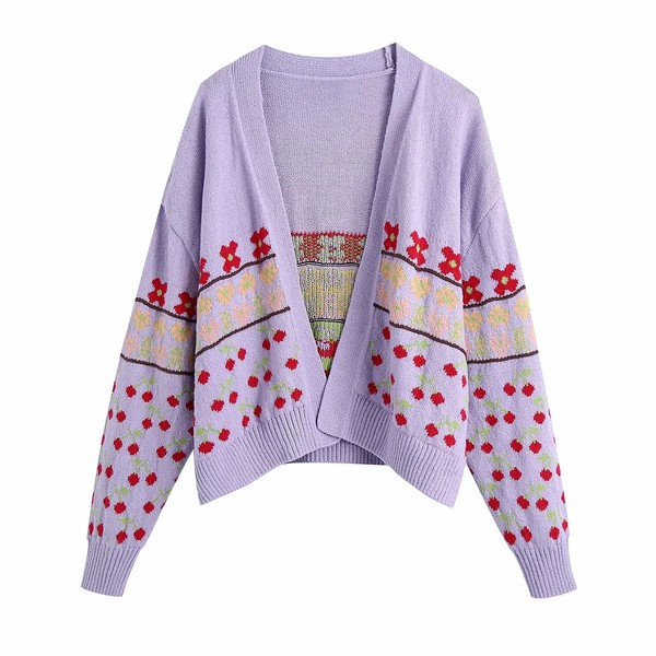 Cardigan casual lat, cu model fără închidere