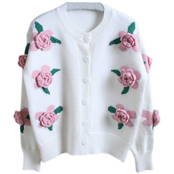 Naiste vest 3D-elemendi ja ümara kaelusega