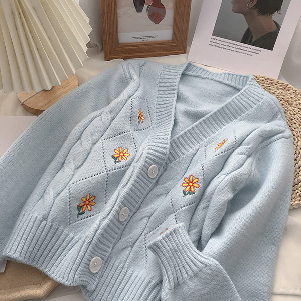 Lilletikandi ja spitsikaelusega naiste kampsun