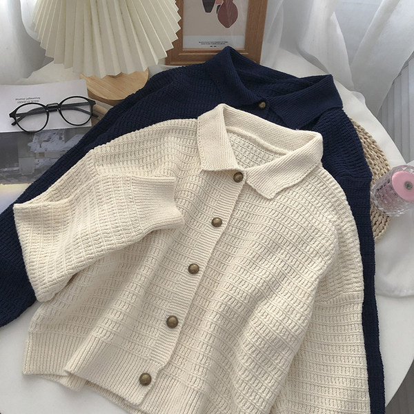 Γυναικεία χειμερινή ζακέτα με γιακά