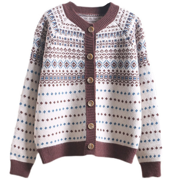 Naiste nööpide ja pikkade varrukatega kardigan - kahte värvi