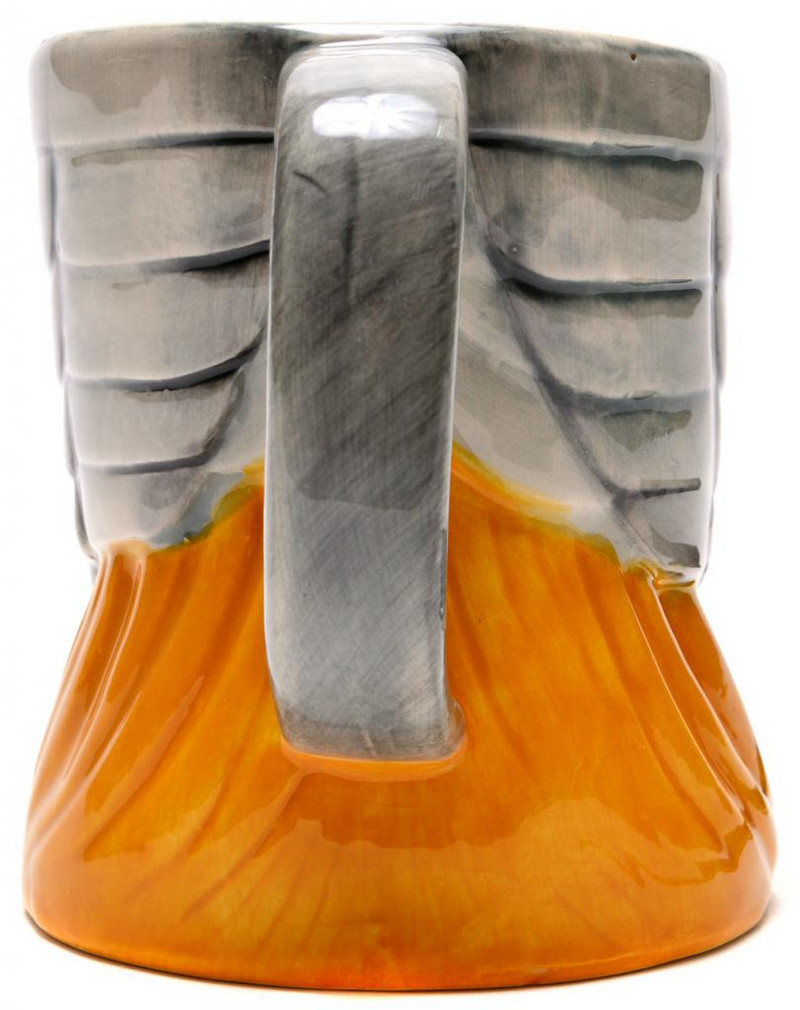  Чаша ,Главата на Тор,Керамична,Сиво/Жълто