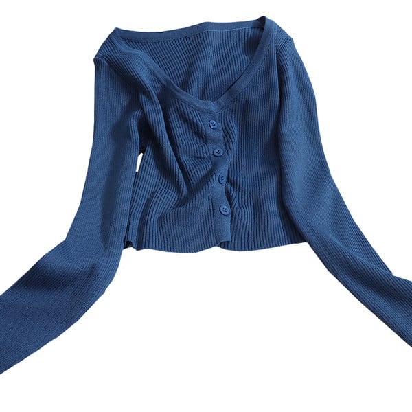 Modern mellény kerek nyakkivágással és hosszú ujjakkal