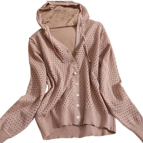 Naiste vabaaja vest kapuutsiga ja pikkade varrukatega