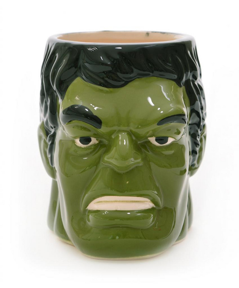 Чаша  ,Главата на Хълк,Керамична,Зелена