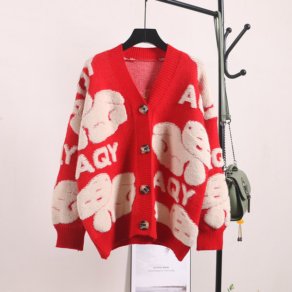 Cardigan dama cu nasturi si aplicatie