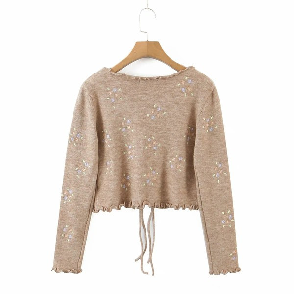 Cardigan scurt cu bucle și cravate