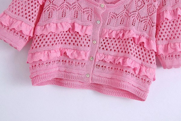 Cardigan scurt din tricotat subțire cu bucle