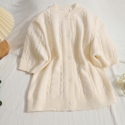 Vestă casual cu mâneci scurte și decolteu oval pentru femei