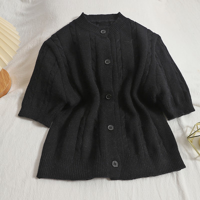 Vestă casual cu mâneci scurte și decolteu oval pentru femei