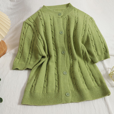 Vestă casual cu mâneci scurte și decolteu oval pentru femei