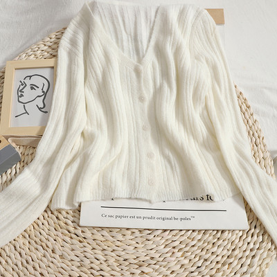 Casual γυναικεία ζακέτα  με κουμπιά και λαιμόκοψη spitz - σε πολλά χρώματα