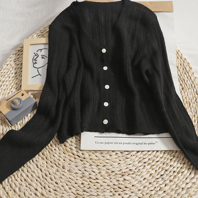 Casual γυναικεία ζακέτα  με κουμπιά και λαιμόκοψη spitz - σε πολλά χρώματα