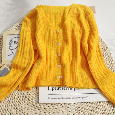 Casual γυναικεία ζακέτα  με κουμπιά και λαιμόκοψη spitz - σε πολλά χρώματα